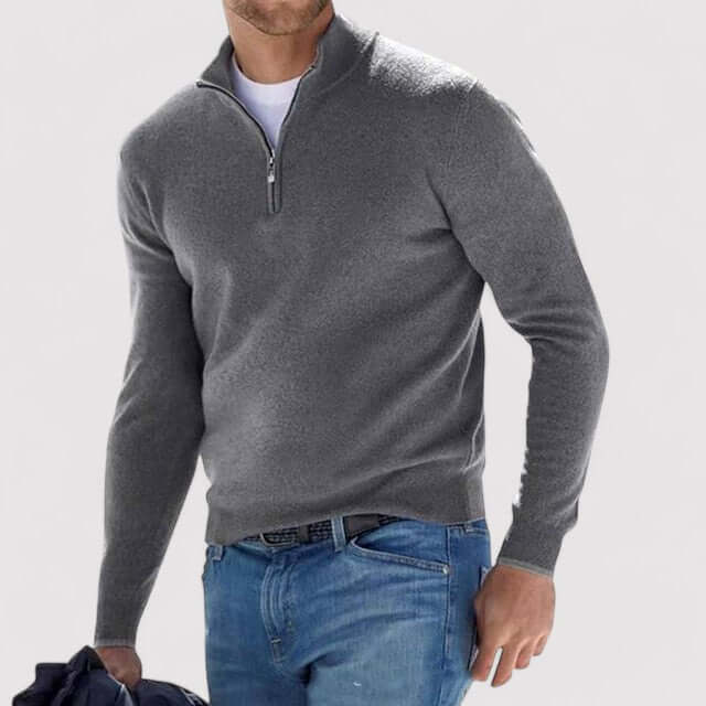 Half-zip sweater til mænd