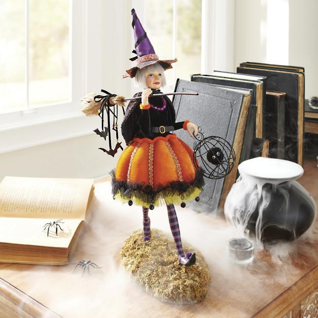 Halloweenfigur | Håndlavet heksedekoration | Resin