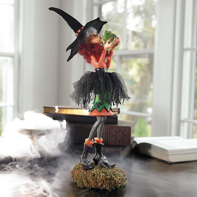 Halloweenfigur | Håndlavet heksedekoration | Resin