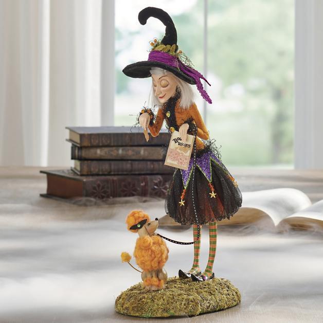 Halloweenfigur | Håndlavet heksedekoration | Resin