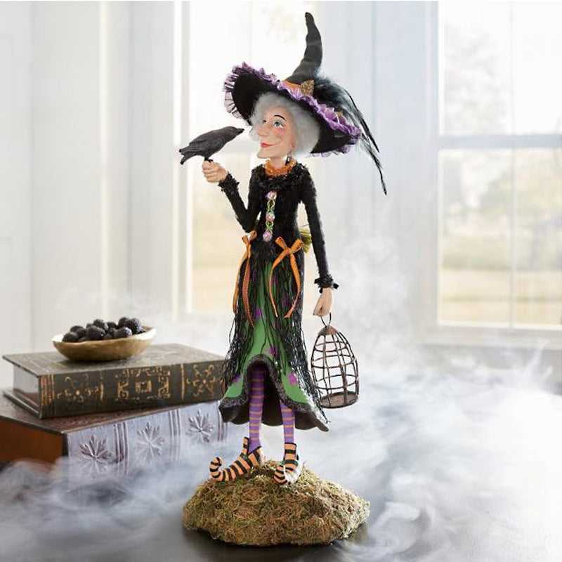 Halloweenfigur | Håndlavet heksedekoration | Resin