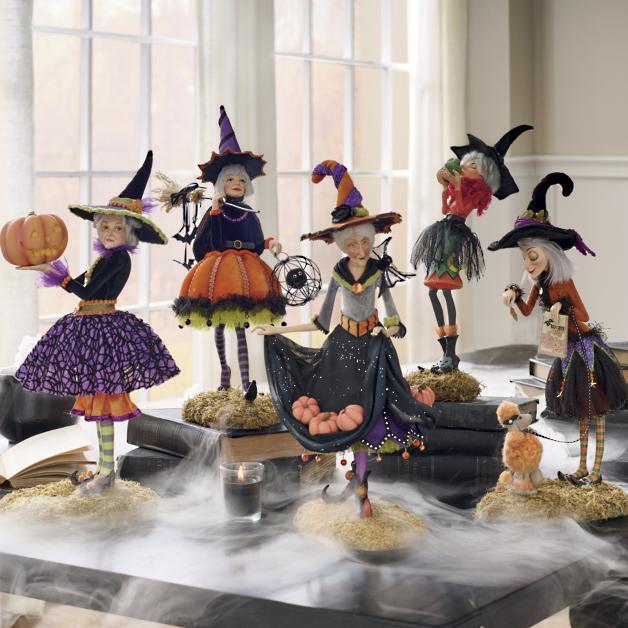 Halloweenfigur | Håndlavet heksedekoration | Resin
