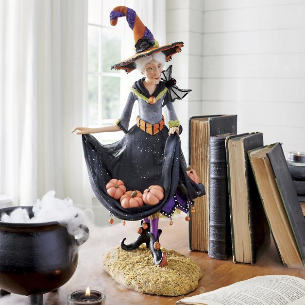 Halloweenfigur | Håndlavet heksedekoration | Resin