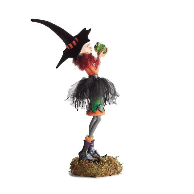 Halloweenfigur | Håndlavet heksedekoration | Resin