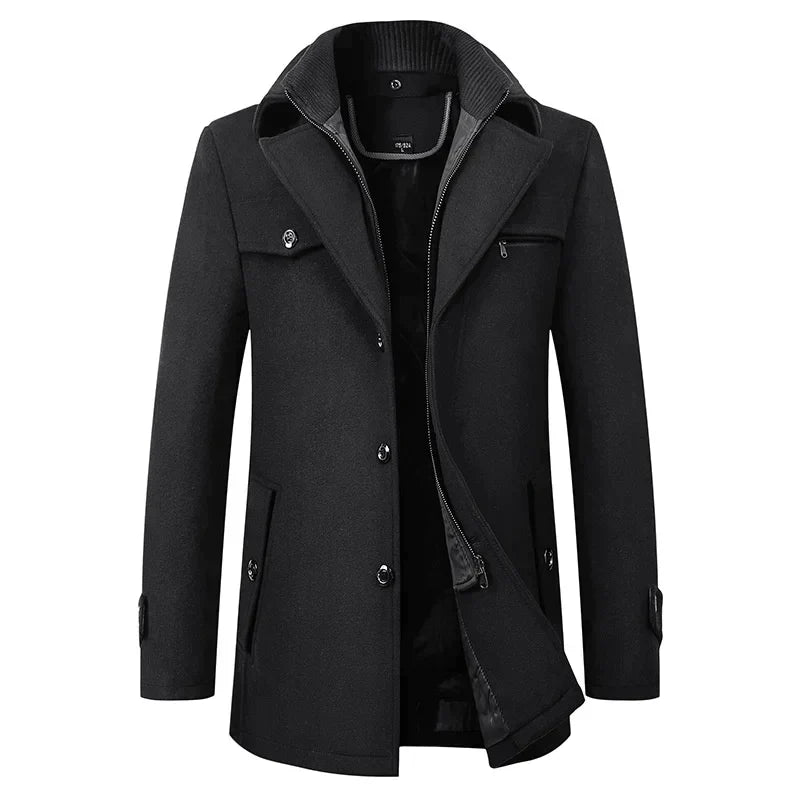 Halvlang peacoat til mænd