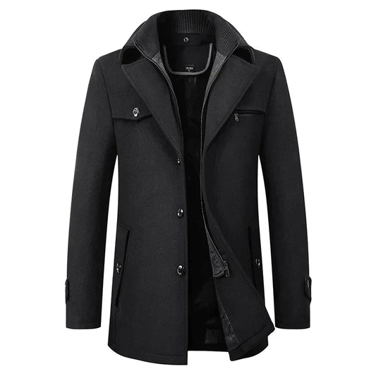 Halvlang peacoat til mænd