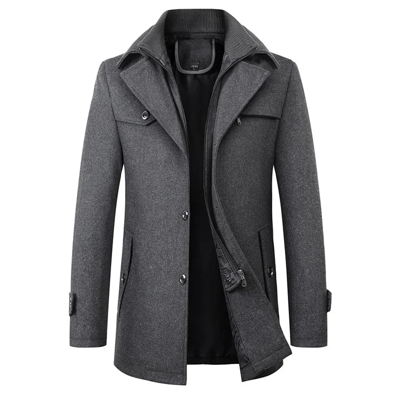 Halvlang peacoat til mænd