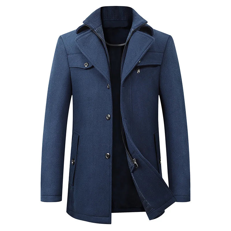 Halvlang peacoat til mænd