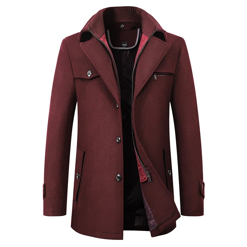 Halvlang peacoat til mænd