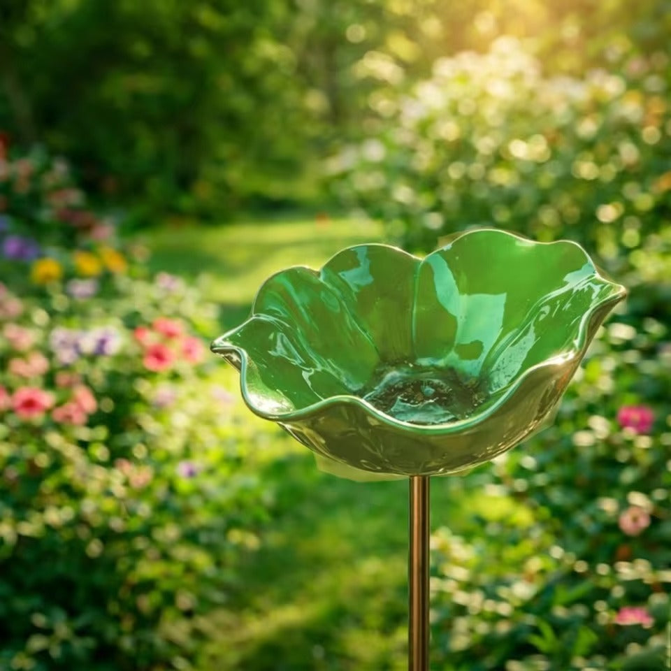 Håndlavet blomsterformet fuglebad – Giv liv til din have
