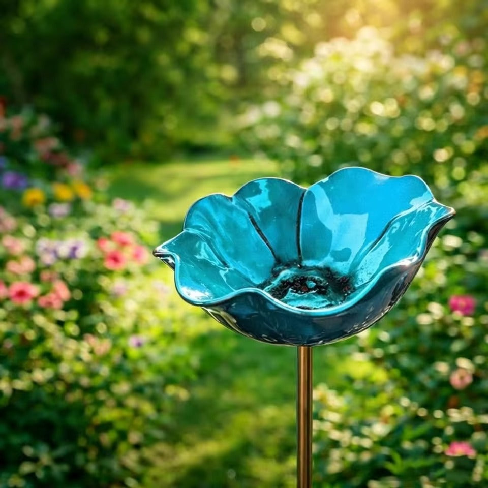 Håndlavet blomsterformet fuglebad – Giv liv til din have