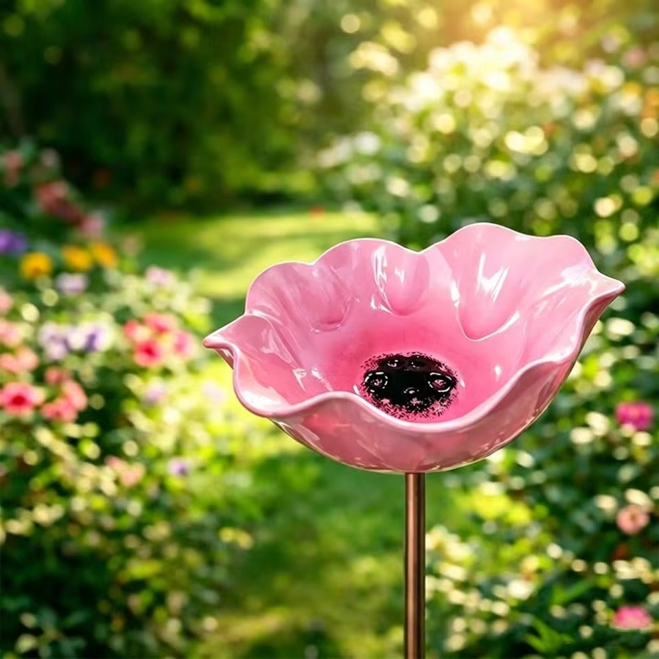Håndlavet blomsterformet fuglebad – Giv liv til din have
