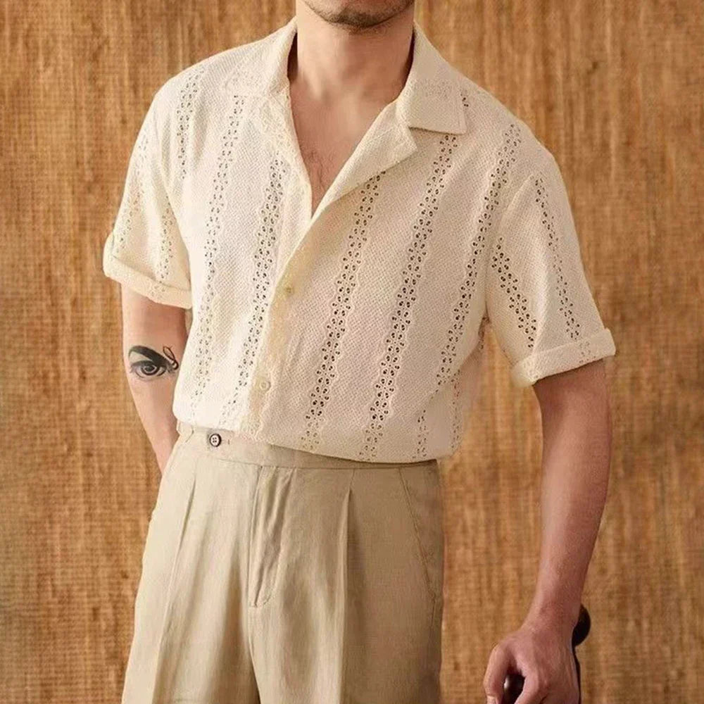 Herre camp collar button-down-skjorte