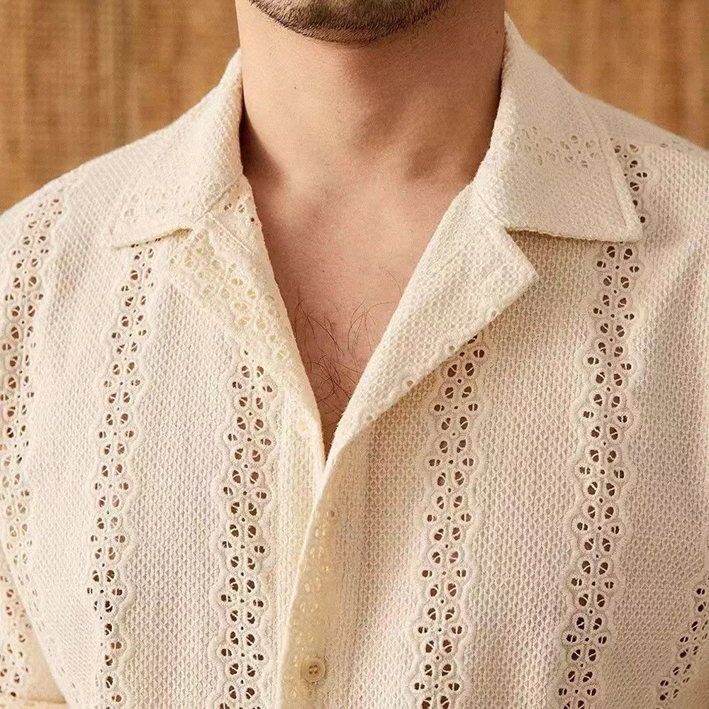 Herre camp collar button-down-skjorte