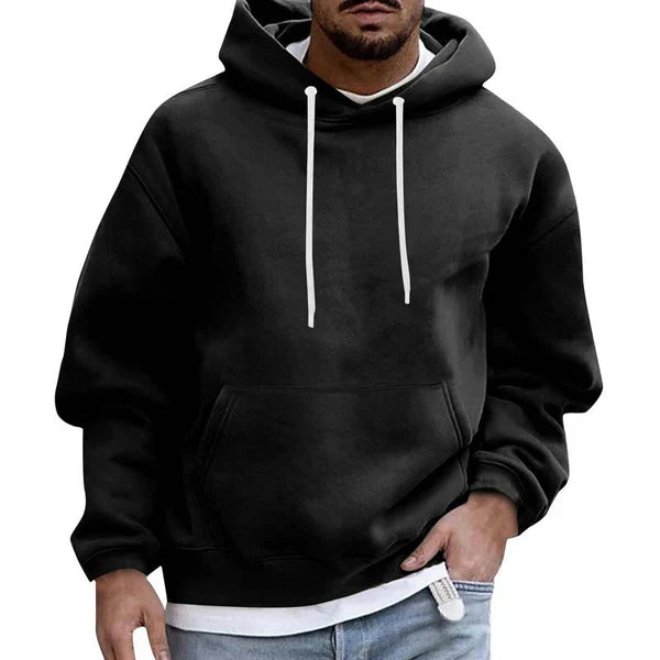 Herre hættepullover med kængurulomme