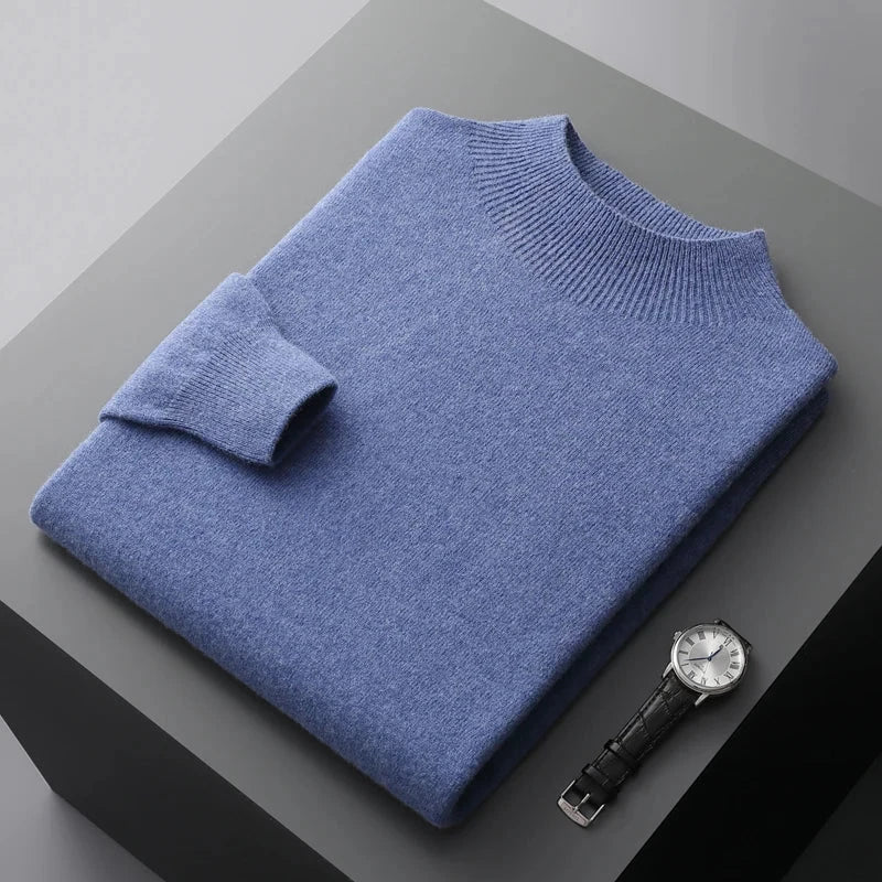 Herre mock neck-striktrøje