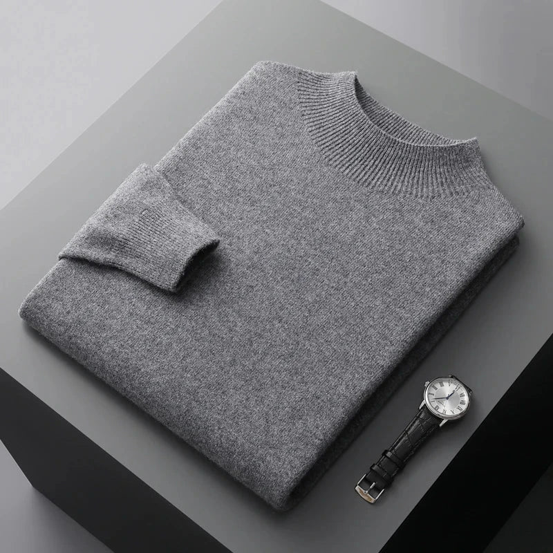 Herre mock neck-striktrøje