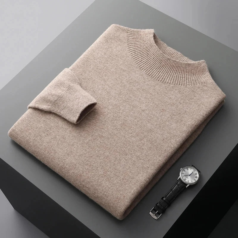 Herre mock neck-striktrøje