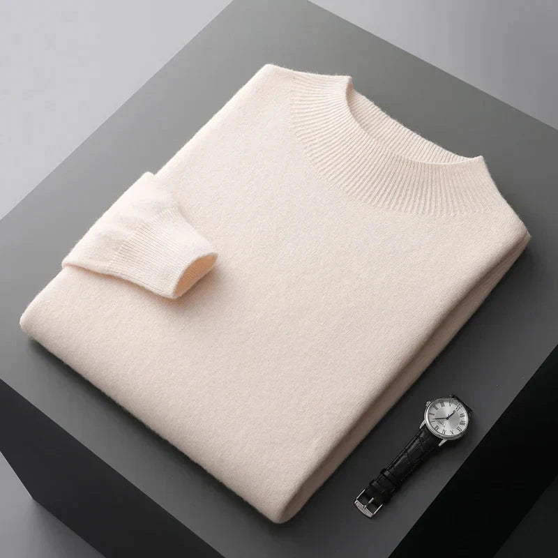 Herre mock neck-striktrøje