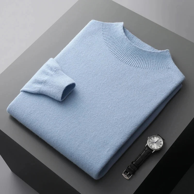 Herre mock neck-striktrøje