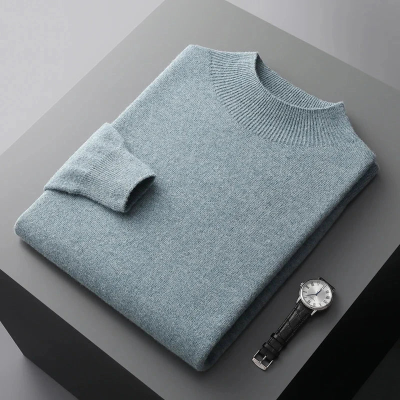 Herre mock neck-striktrøje
