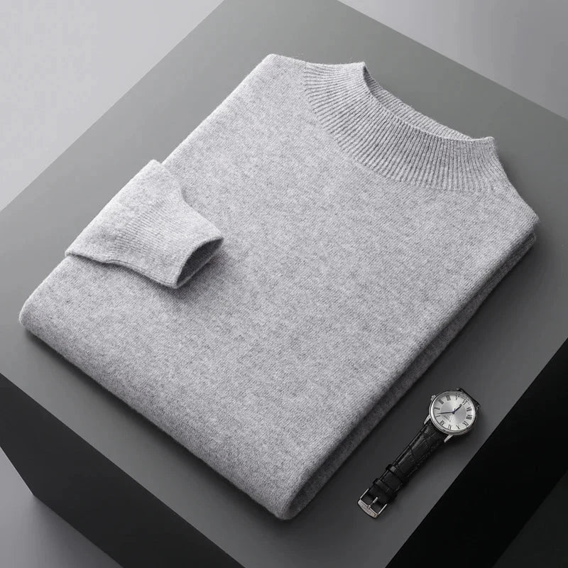 Herre mock neck-striktrøje