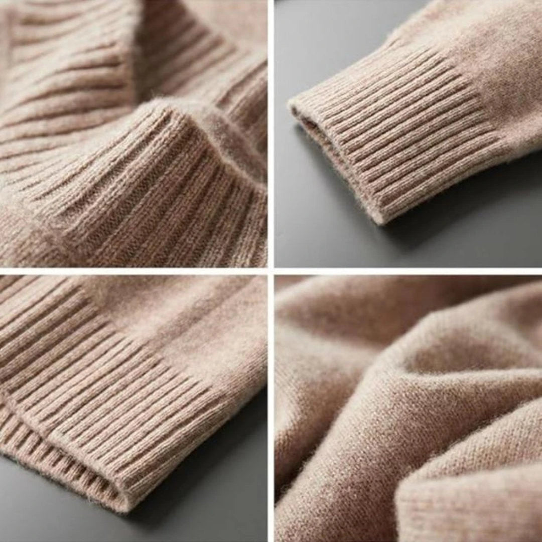 Herre mock neck-striktrøje