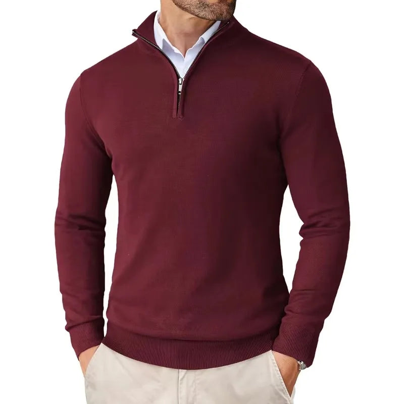 Herre quarter-zip striktrøje