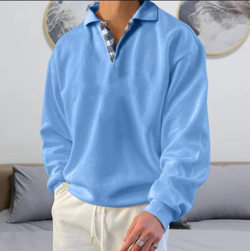 Herre relaxed fit polosweater