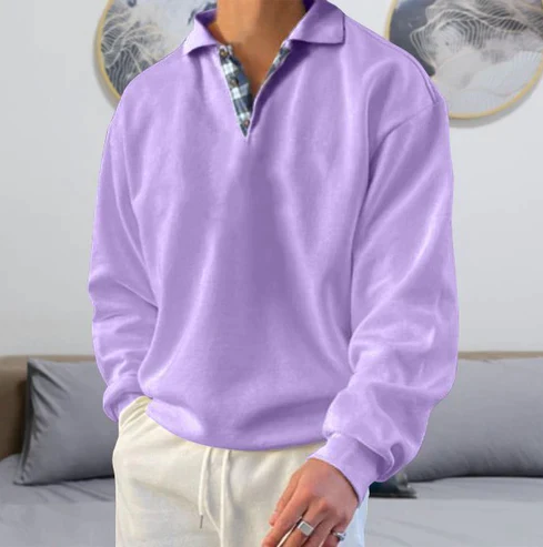 Herre relaxed fit polosweater