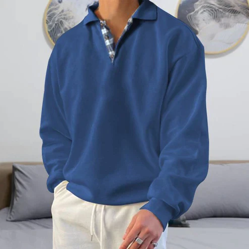 Herre relaxed fit polosweater