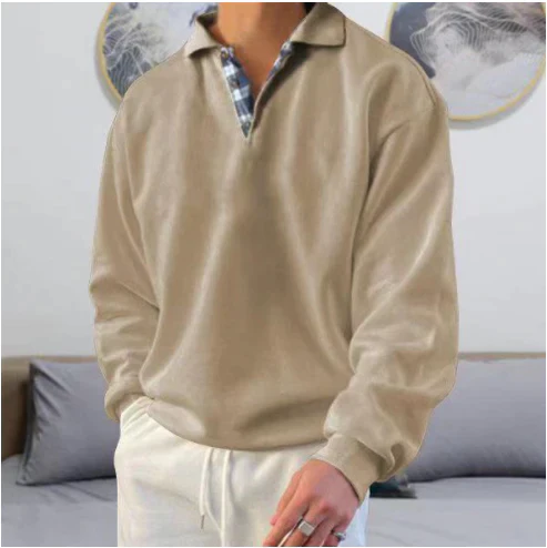 Herre relaxed fit polosweater