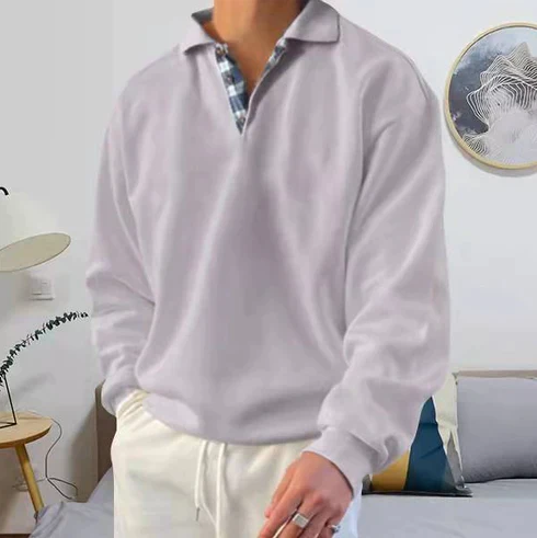 Herre relaxed fit polosweater