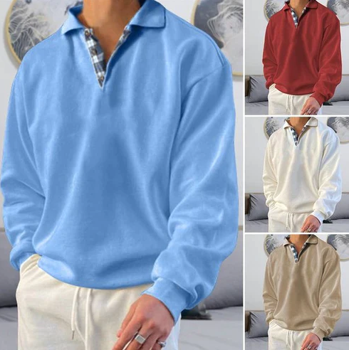 Herre relaxed fit polosweater