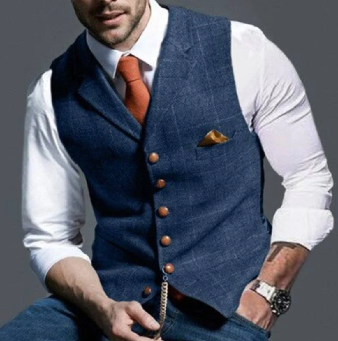 Herre slim fit-habitvest