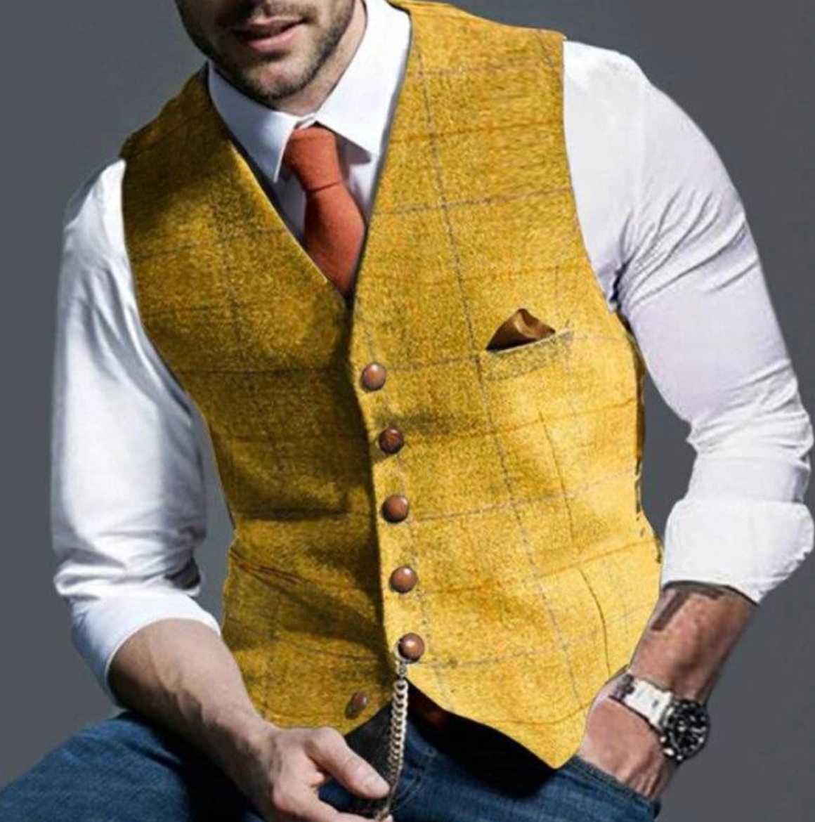 Herre slim fit-habitvest