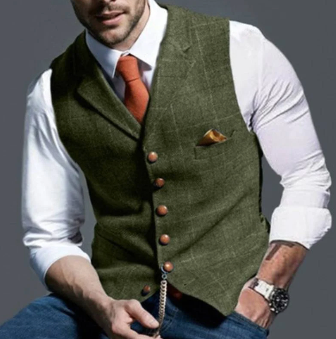 Herre slim fit-habitvest