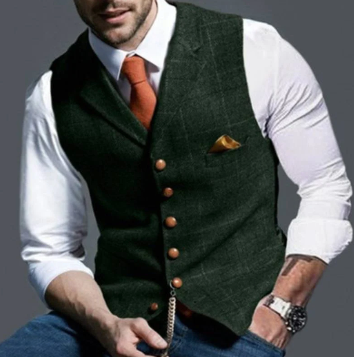 Herre slim fit-habitvest