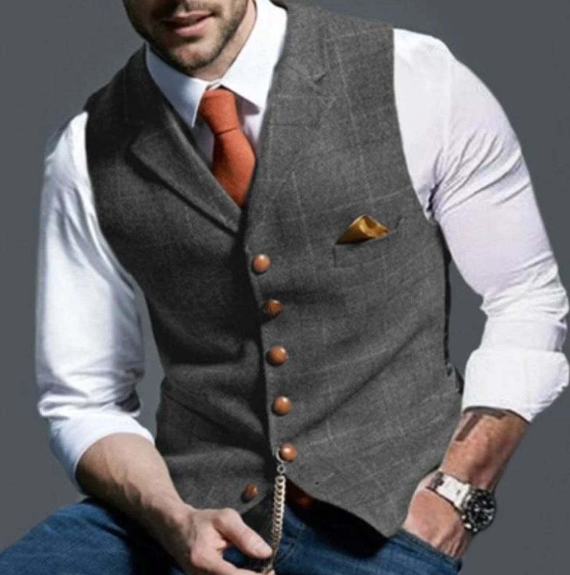 Herre slim fit-habitvest