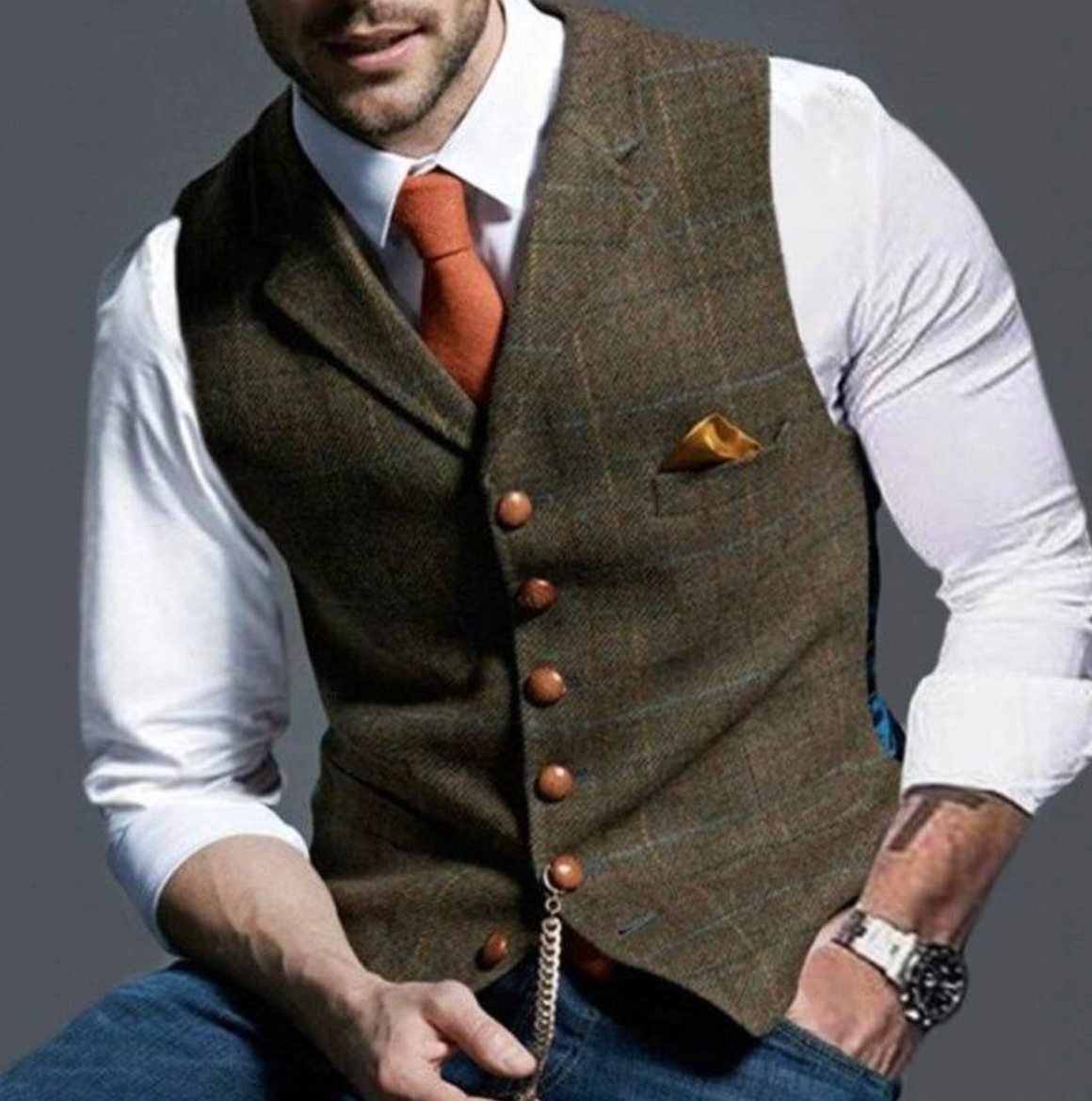 Herre slim fit-habitvest