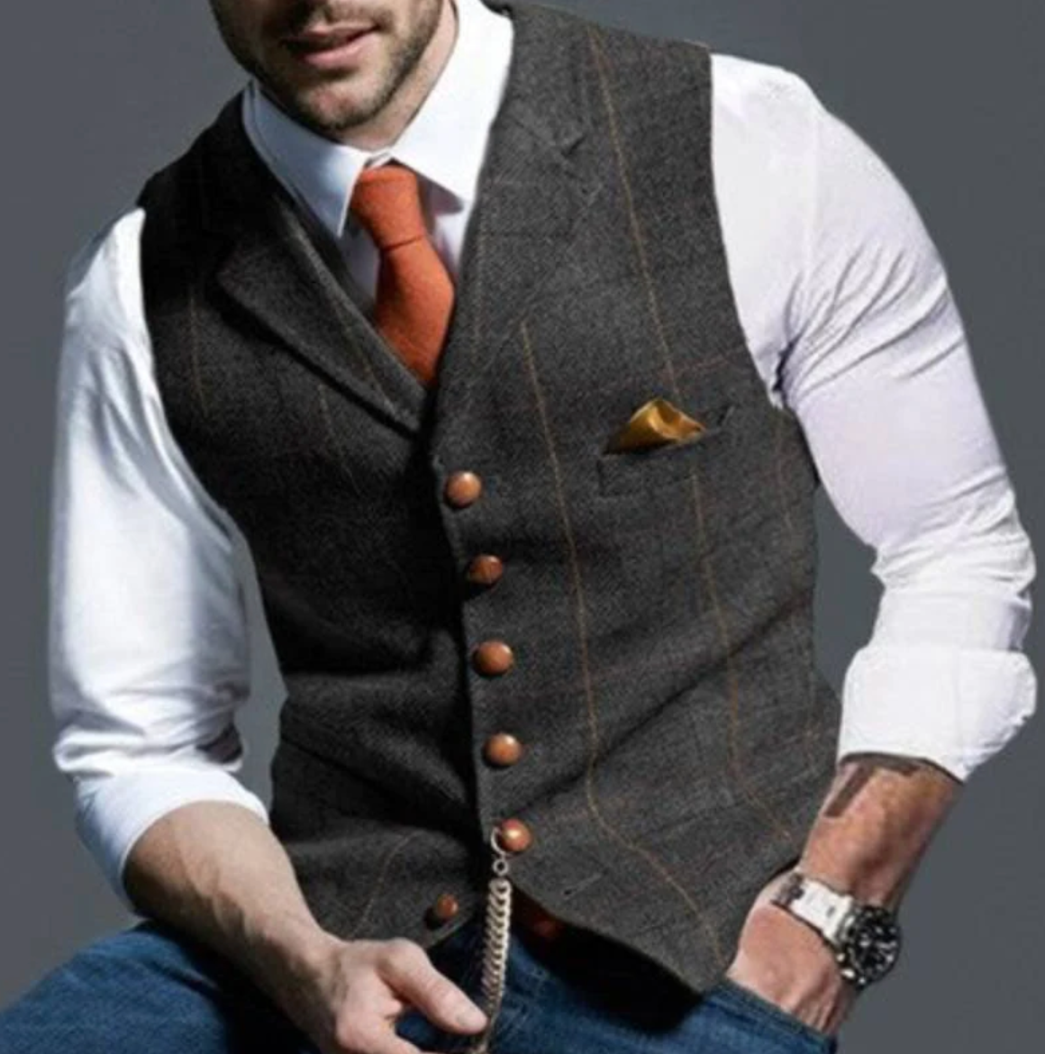 Herre slim fit-habitvest