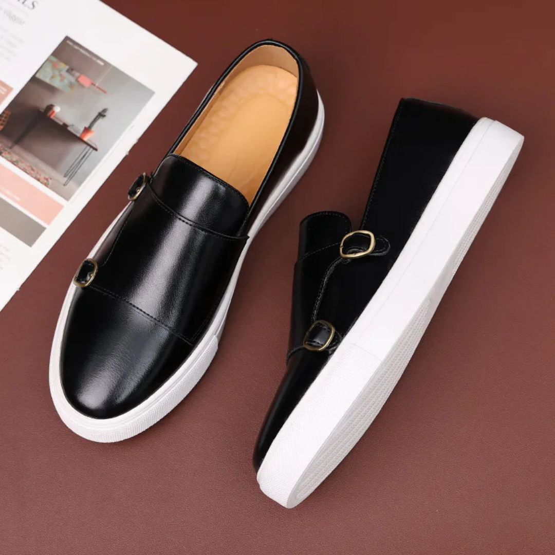Herre slip-on-sneakers med dobbelt munkespænde