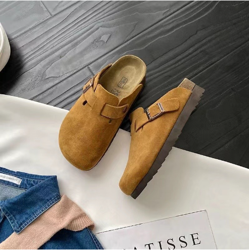 Herre slip-on-træsko med spænde