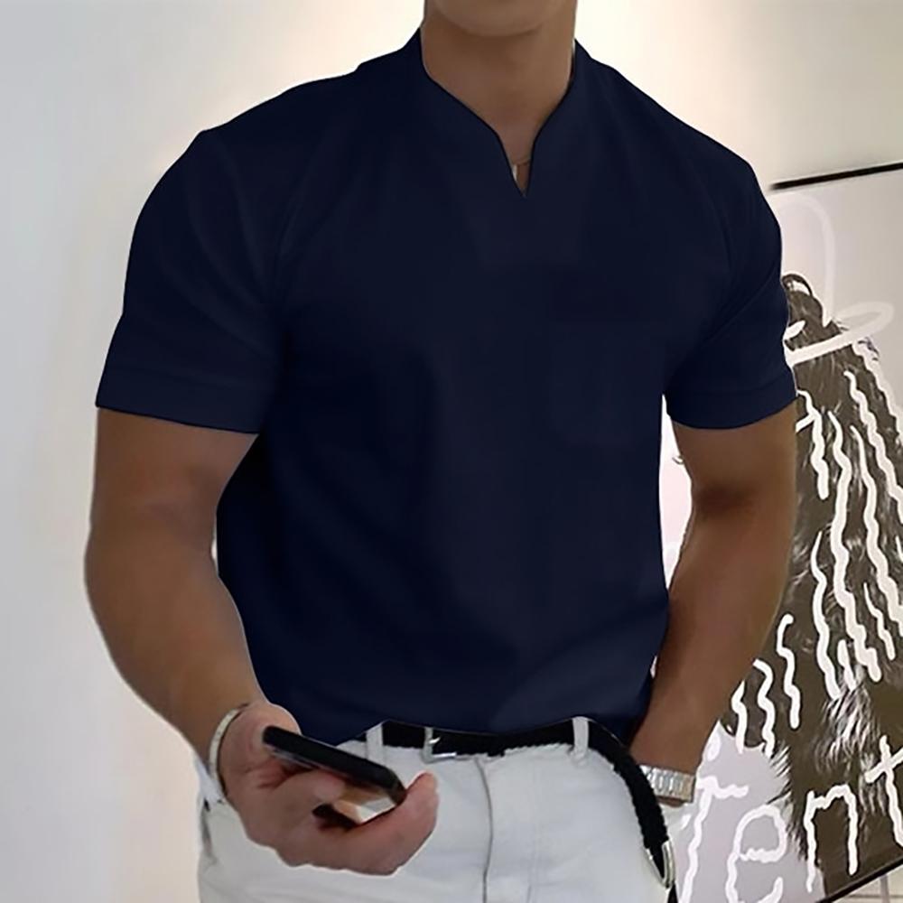 Herre T-shirt med kinakrave