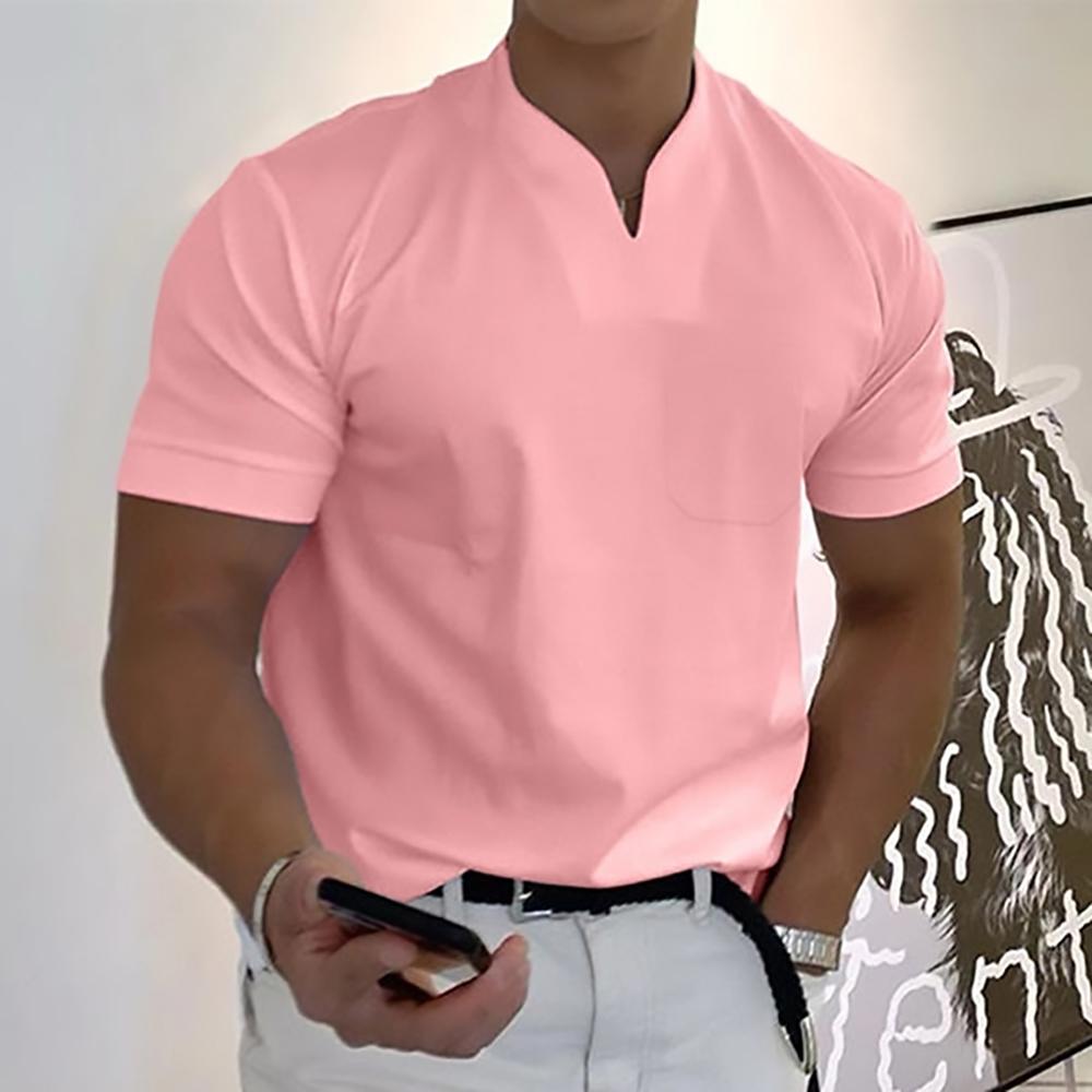 Herre T-shirt med kinakrave