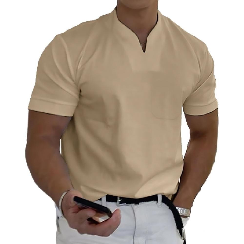 Herre T-shirt med kinakrave