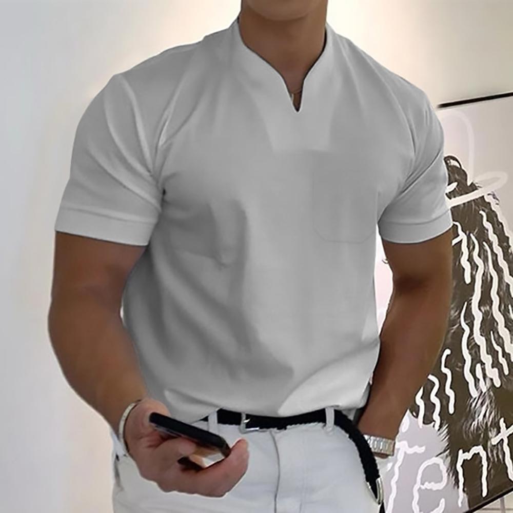 Herre T-shirt med kinakrave