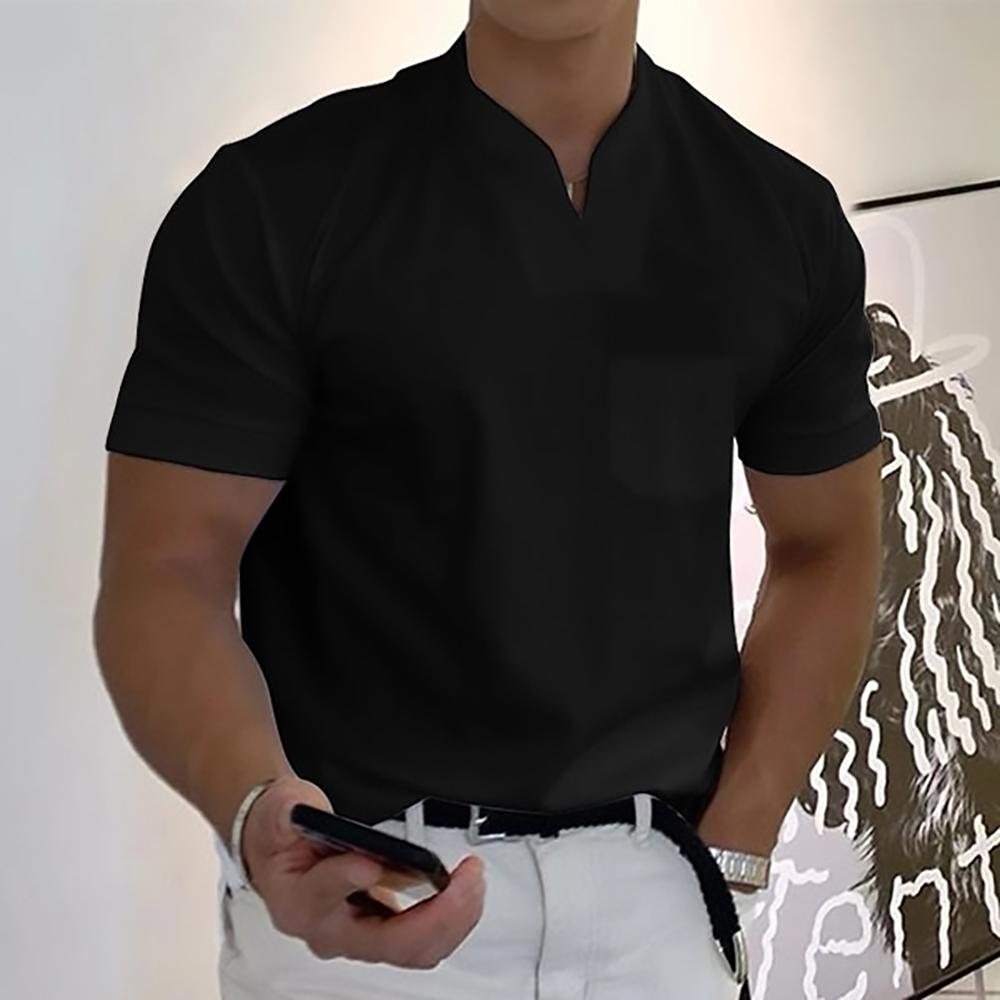 Herre T-shirt med kinakrave