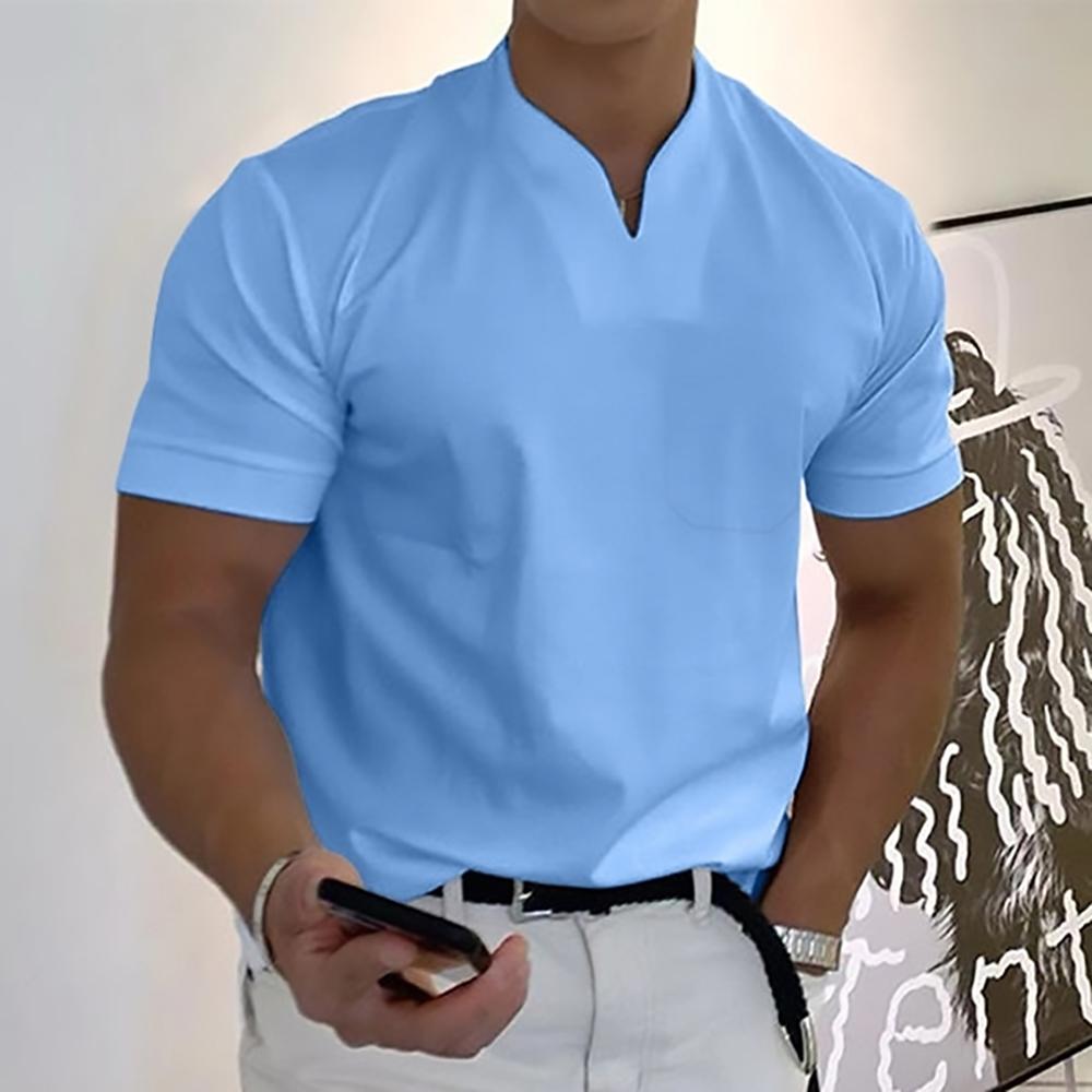 Herre T-shirt med kinakrave