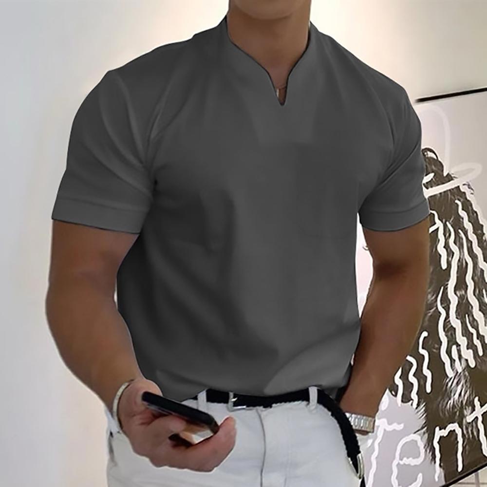Herre T-shirt med kinakrave